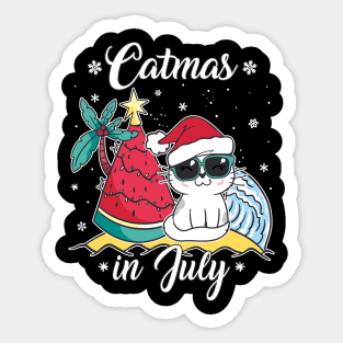 Christmas in July "Catmas in July" Funny Cat Sticker